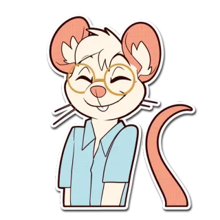 😄 Basil The Great Mouse Detective rato, detetive, óculos, animado, desenho animado, personagem, fofo telegram sticker