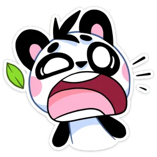 😳 Panda, Dessin animé, Mignon, Animal, Autocollant, Illustration telegram sticker