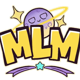 🌕 MLM planeet, sterren, maan, melkweg, cartoon, schattig telegram sticker