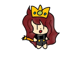 👑 Kreskówka, Postać, Korona, Kawaii, Słodki telegram sticker