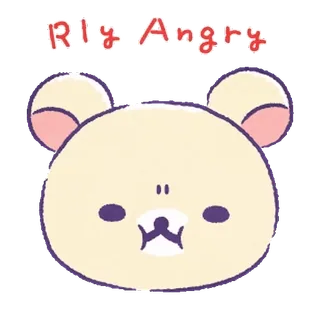 🎀 Rly Angry beruang, marah, imut, kartun, binatang, emoji telegram sticker
