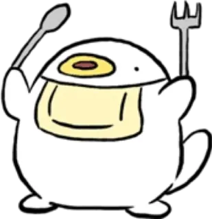 🍴 jajko, łyżka, widelec, jedzenie, kreskówka, śniadanie telegram sticker