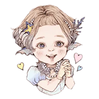 😍 可愛い, アニメ, 女の子, ハート, 星, キャラクター telegram sticker
