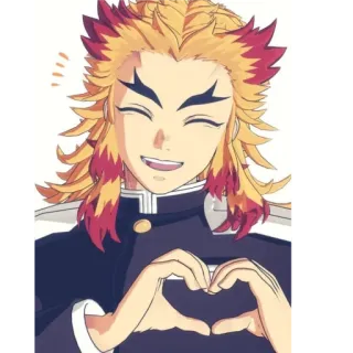 ❤️ Kyojuro Rengoku Demon Slayer Anime, Mangá, Demon Slayer, Rengoku, Kyojuro Rengoku, Coração, Sorriso telegram sticker
