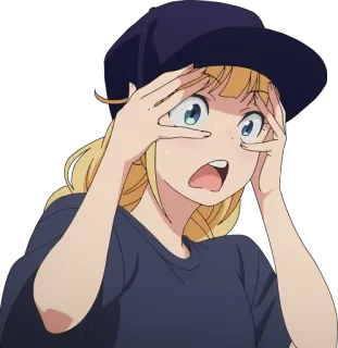 🫣 Anime, Garota, Desenho animado, Surpresa, Chocada, Olhos abertos, Feminino telegram sticker