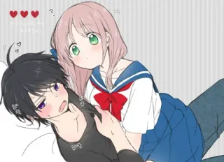 👀 anime, couple, romance, cute, kawaii telegram sticker