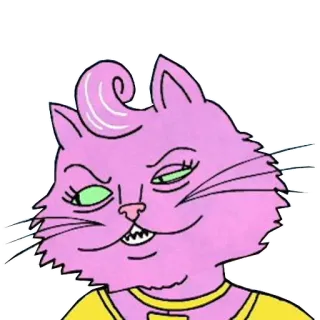 😏 Princess Carolyn BoJack Horseman кот, мультфильм, розовый, усмешка, Принцесса Кэролин, Конь БоДжек telegram sticker