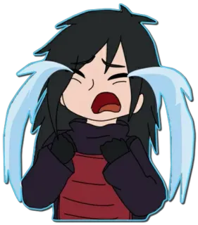 😭 anime, khóc, buồn, hoạt hình telegram sticker