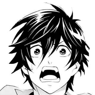 😫 anime, manga, shocked, scared, face, emotion telegram sticker