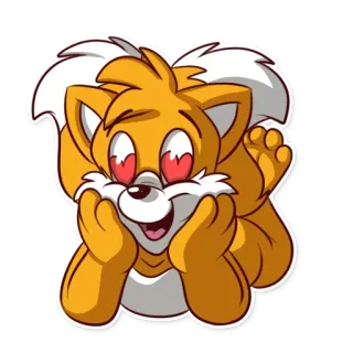 😘 Tails cartoon, animal, fox, Tails, character telegram sticker