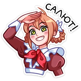 👋 САЛЮТ! Anime, Manga, Gruß, Salut, Cartoon, Mädchen, Süß telegram sticker