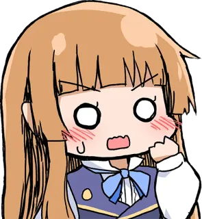 😳 Аниме, Девушка, Мультфильм, Чиби, Удивлённый, Краснеющий telegram sticker