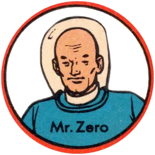 😨 Mr. Zero Mr. Zero, Aufkleber, Figur, Vintage telegram sticker