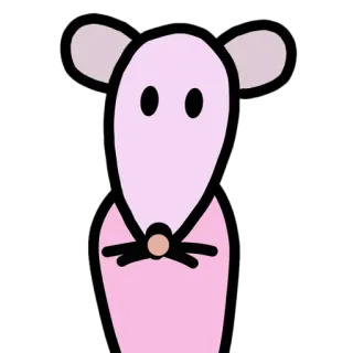 🐭 ratón, dibujo animado, animal, lindo, rosa, ilustración, roedor telegram sticker