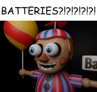 🔋 Balloon Boy Five Nights at Freddy's BATTERIES?!?!?!?!?! permainan video, animatronik, horor, balon telegram sticker