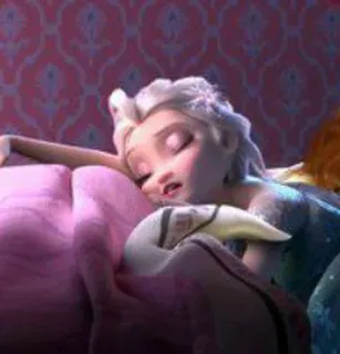 👾 Elsa Frozen Elsa, Frozen, dormir, princesa, Disney, animación telegram sticker