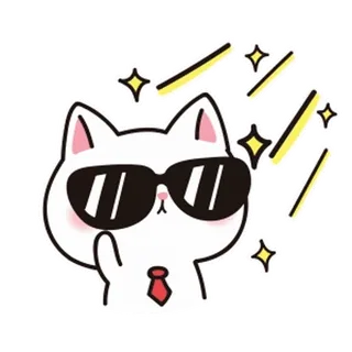 😎 gatto, occhiali da sole, cravatta, carino, adesivo telegram sticker