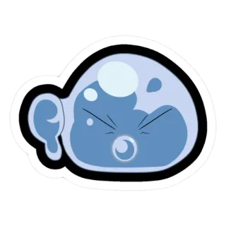 👎 слайм, палец вниз, дизлайк, мультфильм, капля, синий telegram sticker