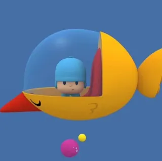 ☀️ Pocoyo мультфильм, дети, анимация, рыба, транспорт telegram sticker