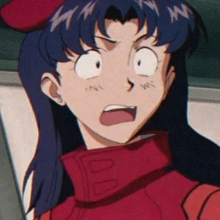 🦋 Misato Katsuragi Neon Genesis Evangelion anime, misato, evangelion, character, cartoon, woman telegram sticker
