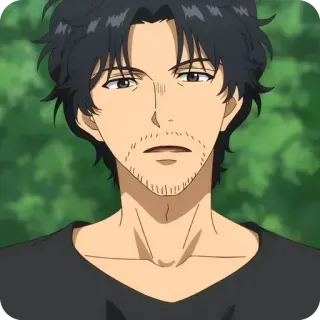 🙂 Anime, Mann, Porträt, Charakter, Männlich, Gesichtsbehaarung telegram sticker