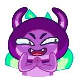 😈 monster, cute, cartoon, purple, anime, fantasy telegram sticker
