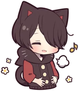 😄 anime, gatto, carino, kawaii, chibi, cartone animato whatsapp sticker