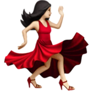 💃 woman, dress, red, dancing, red dress telegram sticker
