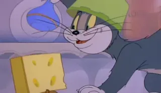 🤠 Tom Cat Tom and Jerry gatto, cartone animato, formaggio, animato, animale, personaggio telegram sticker