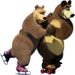 ⛸ beruang, seluncur es, sepatu roda, kartun, binatang, animasi telegram sticker