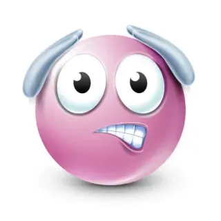 🤯 Biểu tượng cảm xúc, Emoji, Màu hồng, Lo lắng, Sợ hãi, Đáng sợ telegram sticker