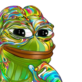 🐸 Pepe the Frog pepe, rana, meme, meme de internet, personaje, dibujo animado, psicodélico, trippy telegram sticker
