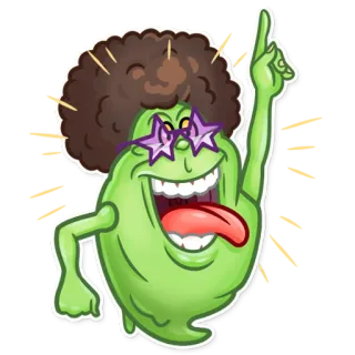 🕺 Slimer Ghostbusters Desenho animado, Fantasma, Personagem, Verde, Slimer, Engraçado, Filme telegram sticker