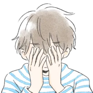 💧 슬픈, 울음, 소년, 감정적인, 애니메이션, 만화 telegram sticker