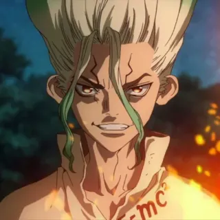 🔬 Ishigami Senku Dr. Stone Аниме, Ученый, Интеллектуал, Уверенный, Решительный whatsapp sticker