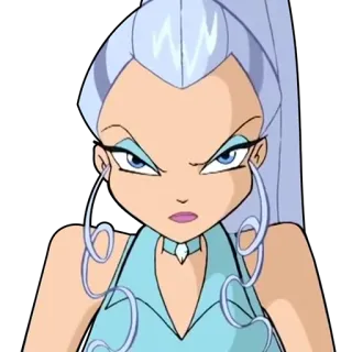 😠 Icy Winx Club Kreskówka, Złoczyńca, Zły, Lodowy, Wiedźma, Magia, Animowany telegram sticker