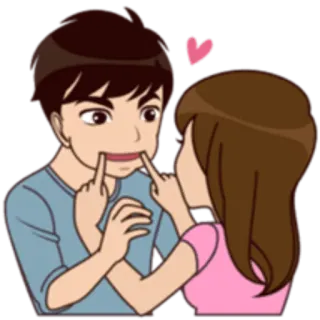 😆 couple, amour, romance, coeur, dessin animé, relation telegram sticker