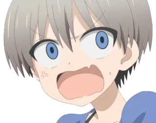 😲 Uzaki Hana Uzaki-chan Wants to Hang Out! Аниме, Узаки-тян, милый, злой, раздраженный, смешной, мультфильм telegram sticker