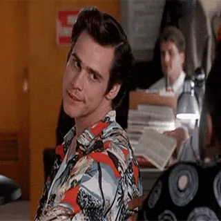 😒 Ace Ventura Ace Ventura, komedia, film, śmieszne, detektyw, detektyw zwierzęcy, Jim Carrey telegram sticker