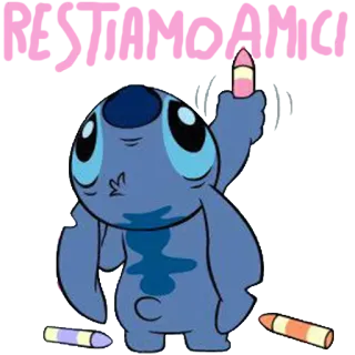 🐨 Stitch Bustano Stitch, Lilo & Stitch, cartoon, alien, drawing, crayon telegram sticker
