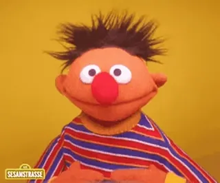 👍 Ernie Sesame Street Sesamstrasse Улица Сезам, Эрни, Кукла, Персонаж, Sesamstrasse, Детское шоу, Немецкий telegram sticker