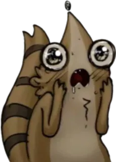 😳 Rigby Regular Show kreskówka, szop pracz, animacja, Rigby, Zwyczajny serial, śmieszne telegram sticker