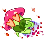 😍 champignon, coeurs, amour, plante, mignon whatsapp sticker