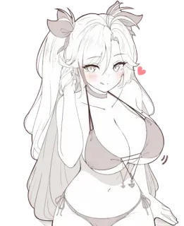 😍 Garota anime, Biquíni, Bonito, Ilustração, Mangá, Esboço whatsapp sticker