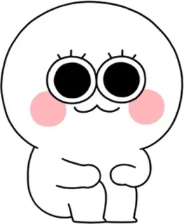 ☺️ carino, cartone animato, personaggio, kawaii, semplice, bianco telegram sticker