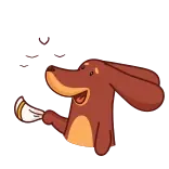 ✋ hond, dier, cartoon, schattig, vriend, huisdier, grappig telegram sticker