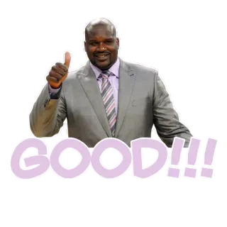 👍 GOOD!!! Shaquille O'Neal, Pollice in su, Giocatore di basket, Shaq, NBA telegram sticker