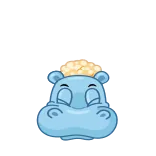 🤯 hipopótamo, animal, desenho animado, mamífero, azul whatsapp sticker