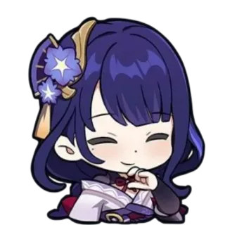 ☺️ Raiden Shogun Genshin Impact Anime, Videojuego, Chibi, Genshin Impact, Raiden Shogun telegram sticker