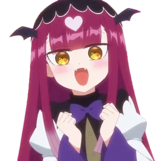😍 Anime, Gadis, Lucu, Kawaii, Kartun, Sayap kelelawar, Hati whatsapp sticker